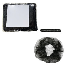 100 Pcs Black Disposable Hair  21 Inch, Non-Woven Polypropylene Elastic Bouffant Caps for Food Service, Shower Cap