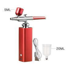 (Red) Nail Airbrush Air Compressor Portable Airbrush For Nail Cake Tattoo Makeup Air Brush Nail Art Paint Compressor Oxygen Injection