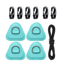 4 Pack Paddle Board D-Ring Patch Kit, Paddle Board Accessories with Kayak Bungee Cord Kit for Inflatable Boat Kayak