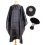 Capa de cabeleireiro com escova e tiras para pescoço Black 1