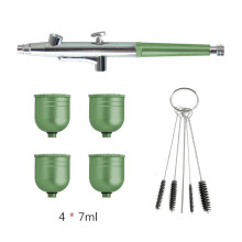 (Green) Airbrush Spray Gun For Nails Airbrush Nails Accessories With Cups Airbrush Cleaning Kit Replacement For Nail Painting Cake Craft