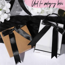 Black Bows 50PCS, Satin Ribbon 5x7" Large Black Bows for Champagne Bottle Wrapping,Balloons, Twist Tie Bows Decorations
