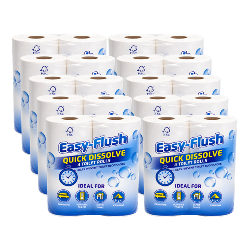 Toilet Roll Easy Flush Soft 2ply Tissue Paper Chemical Thetford Cassette Caravan 40 Rolls