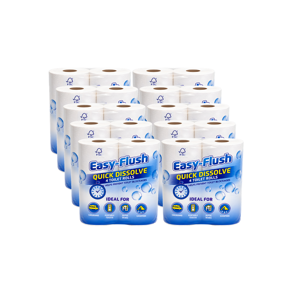 Nova Easy Flush Toilet Roll Easy Flush Soft 2Ply Tissue Paper Chemical Thetford Cassette Caravan 40 Rolls