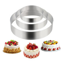 Juego de 3 aros para repostería, aros redondos de acero inoxidable, diámetro 10/15/20 cm, altura 4,5 cm, para pasteles y tartas.