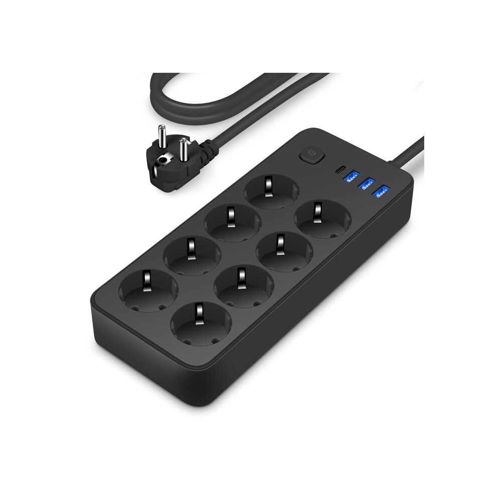 Power Strip With Switch - 12 Outlets - 8 Eu Outlets - 3 Usb-A Ports - 1 Usb-C Port 6083684969614