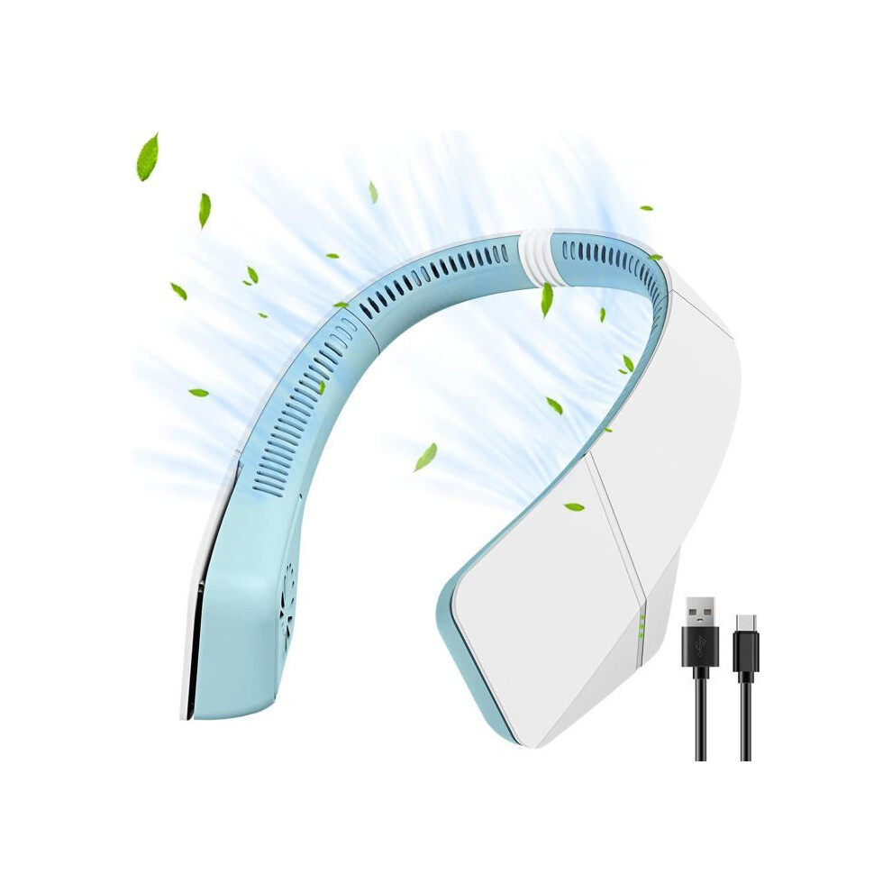 Portable, Quiet, Usb Rechargeable, Bladeless Neck Fan With 3 Speeds, Powerful, For Headphones 6083684970276