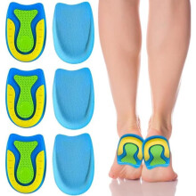 3 paia di cuscinetti in gel di silicone per talloni, cuscinetti ortopedici in gel per aumentare l'altezza del tallone per speroni calcanear