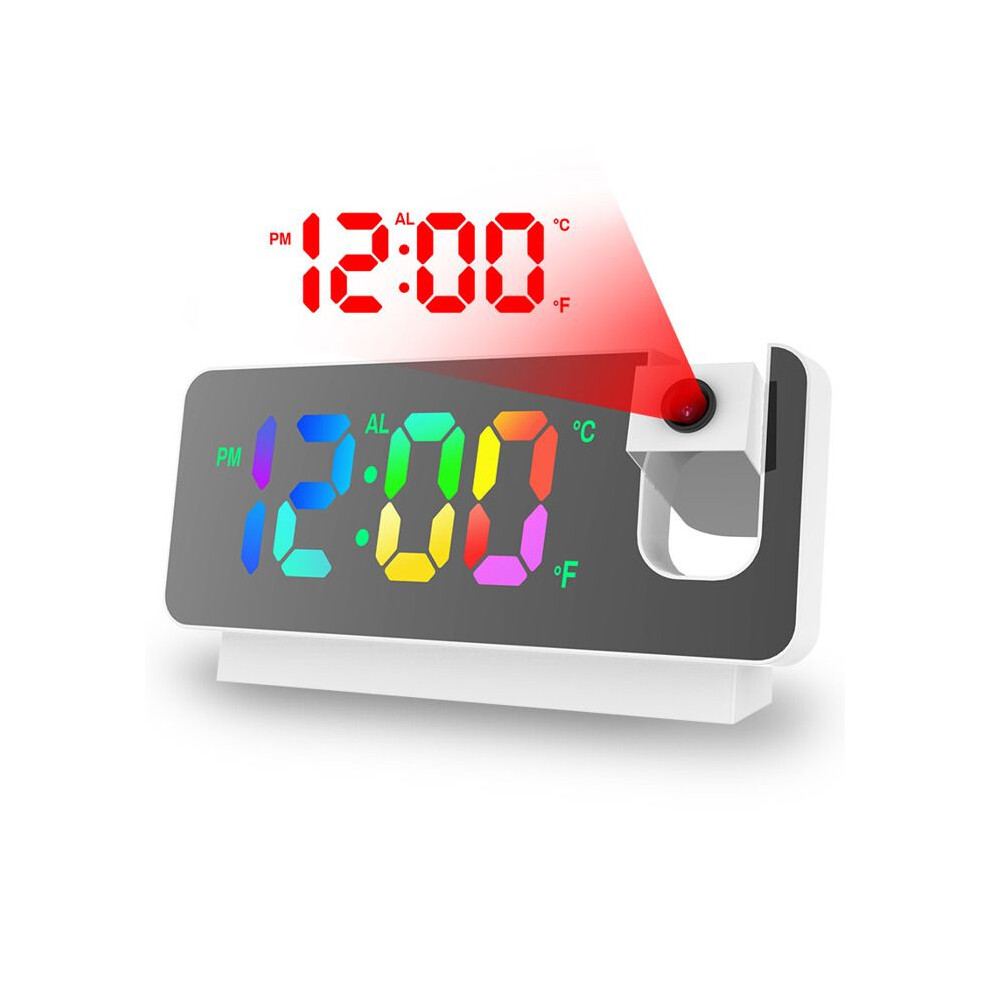 Alarm Clock Radio - Led Projection Model - Thermometer - Mirror - Fm Red 6083684970931