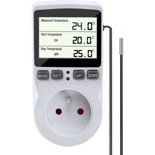 Thermostatsteckdose – Digital – Programmierbar – LCD-Display – 1,8 m Sonde