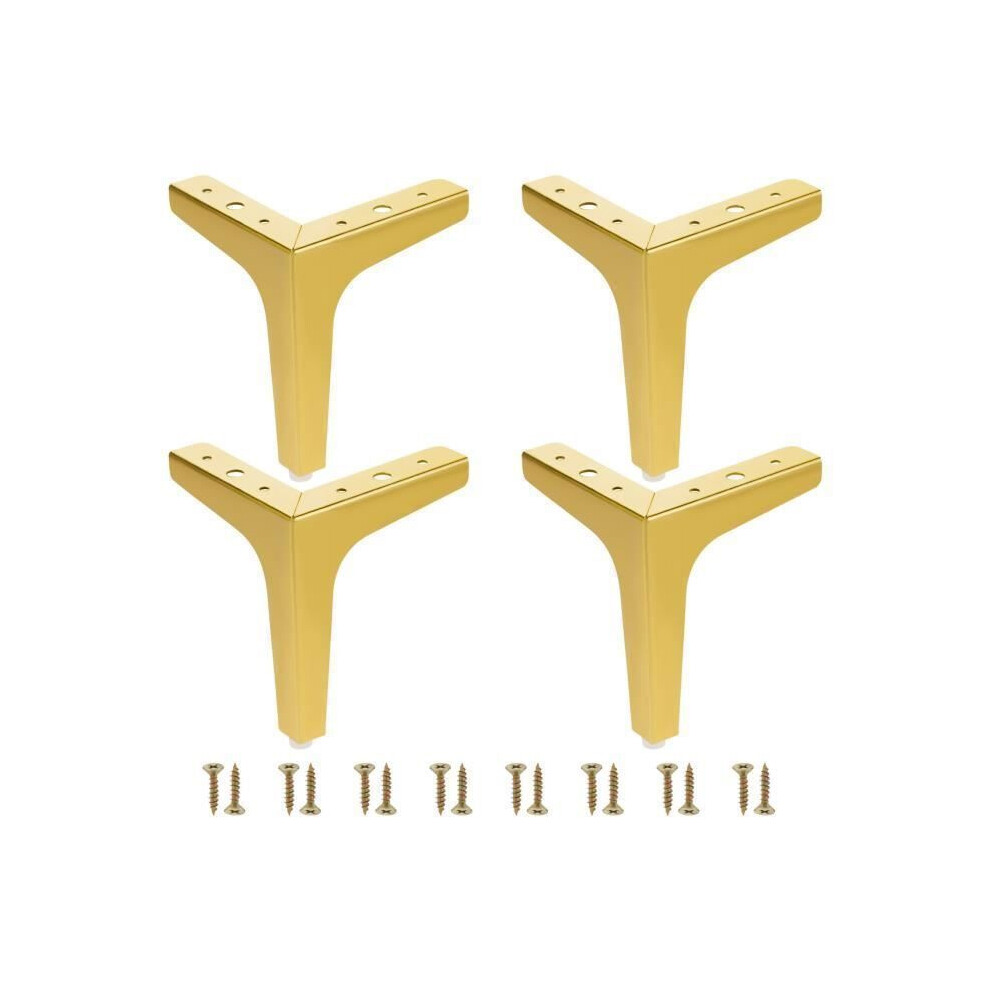 4Pcs 10Cm Gold Furniture Legs, Triangular Metal Sofa Legs, Legs For Table, Cabinet, Chair With 16 Screws 6083684971242