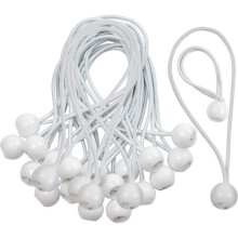 Pack of 50 long loop bungee cords - White - 15cm