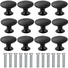 12PCS Bouton de Porte pour Cuisine Meuble Placard de 30mm Poignée Meuble Cuisine Noir