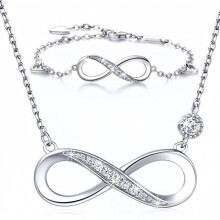 Sieradenset, damesketting + armband + gratis geschenkdoos, een geweldig cadeau voor de feestdagen en verjaardagen.