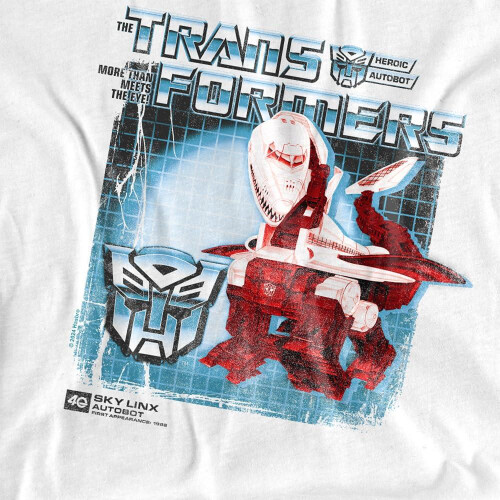 Transformers (M, White) Transformers Mens Sky Linx Box 40th T-Shirt 2