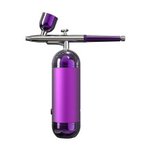 (Purple) Airbrush Nails with Compressor Portable Airbrush Nail Machine for Nail Art Painting Crafts Airbrush Spray Gun with Compressor