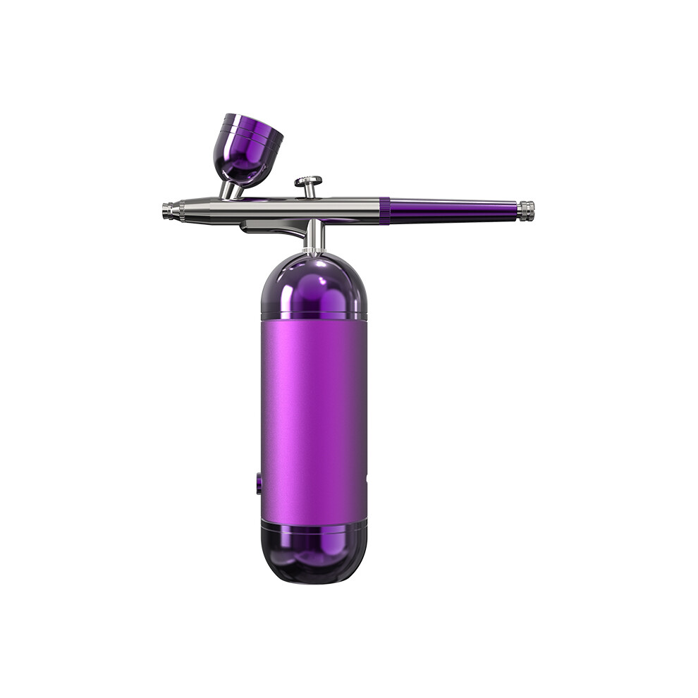 (Purple) Airbrush Nails With Compressor Portable Airbrush Nail Machine For Nail Art Painting Crafts Airbrush Spray Gun With Compressor 4017648553887