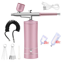 (Pink) Airbrush Nail With Compressor Portable Air Brush Nail Paint Compressor For Nails Art Cake Painting Craft Airbrush Compressor