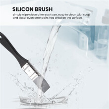 Silicone Color Shaper Brush Wide Firm Flat Silicone Paint Brush Flexible Acrylic and Water Based Painting Tool, 1 Inches