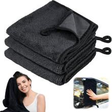 3-teiliges Total Clean XXL Mikrofasertuch-Set, 40 x 60 cm, glänzendes Badetuch, Mikrofaser-Waschlappen für den Haushalt