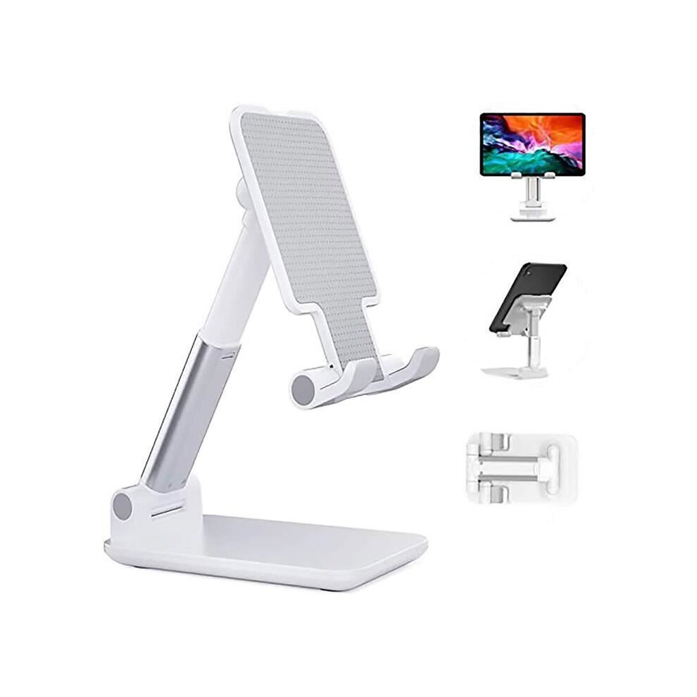 Foldable Smartphone And Tablet Stand. Adjustable Multi-Angle Stand With Extendable Arm For Iphone 11, Ipad, Huawei (White) White 6083684970009