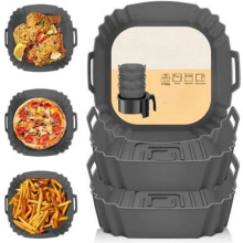 3 Pièces Silicone Moule Air Fryer Accessoires, Réutilisable Friteuse Air Chaud Silicone Papier Cuisson Friteuse Sans Huile Airfryer