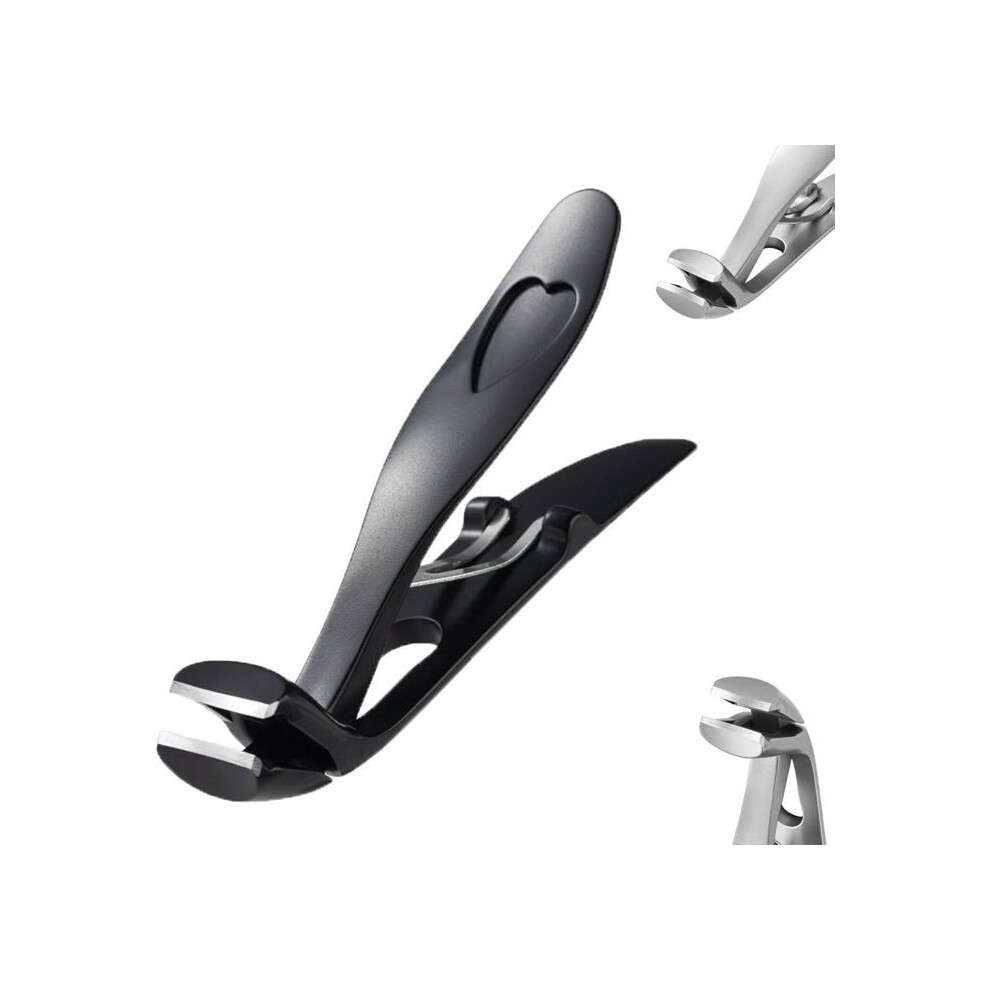 Angled Nail Clipper for Seniors and Thick Nails - Ergonomic Angled Nail Clipper for Seniors (Black) - wj
