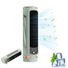 Leiser Turmventilator, Luftkühler, Klimaanlage, Turmventilator, 3 Geschwindigkeitsstufen, USB-aufladbar, Grün