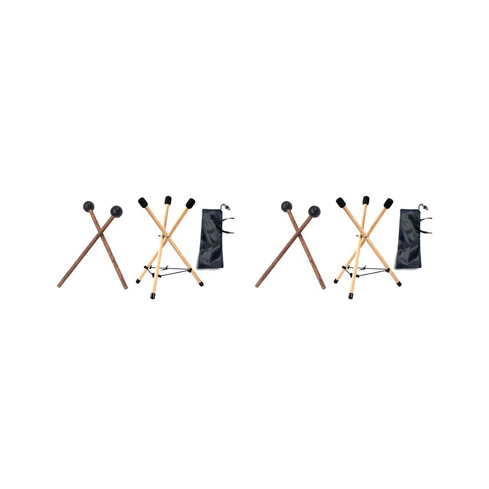 2X Drum Stand Handpan Stand Soild Wood Snare Stand Tripod Structure Drum Holder For 10 To 15 Inch Percussion Instrument 4712837690786