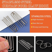 61Pcs Curtain Pleat Tape Set with Stainless Steel Hooks and Rings Including Curtain Heading Tape 10 Yard/9.2 Meters