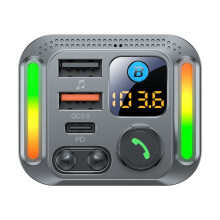 Transmissor FM 5.4 para Carro, Carregador Rápido PD e QC3.0, Adaptador de Rádio para Carro, Kit Mãos-Livres