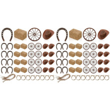 80 Pcs Western Party Centerpieces for Table Cowboy Hats Horseshoes Wagon for Western Cowboy Party Decorations