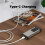Rechargeable LED Keychain Flashlight 100dB Buzzer Alarm Back Clip Design EDC Flashlight 200LM Ultra-Thin Black 5