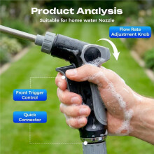 High-Pressure Sprayer, High-Pressure Nozzle For Garden Hose With Metal Connectors, High-Pressure Cleaner