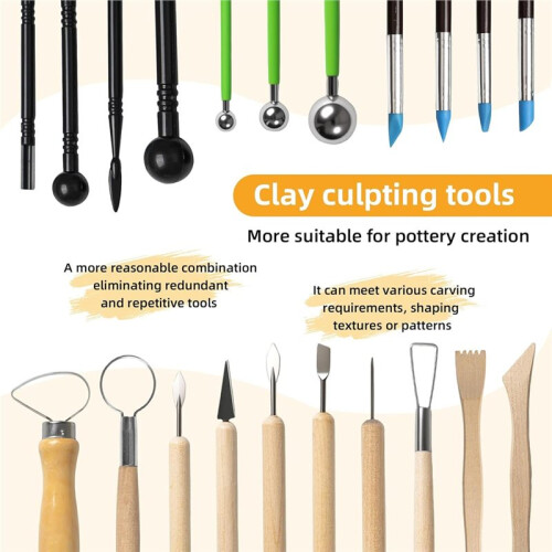 Clay Tools Kit, 38pcs Air Dry Clay Tools for Pottery Polymer Clay Sculpting Tool Kit 1