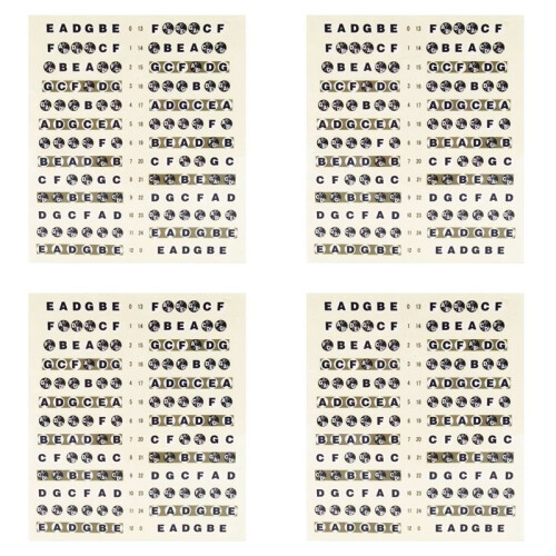 4X Guitar Fretboard Note Decals Fingerboard Frets Map Sticker for Beginner Learner Practice Fit 6 Strings(Guitar-Black)