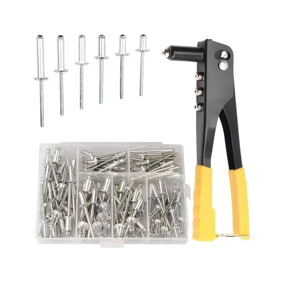 Professional Hand Riveter Gun With 120Pcs Heavy Duty Blind Rivet Pliers Set For Automotive And Home Diy Projects 4712994834948