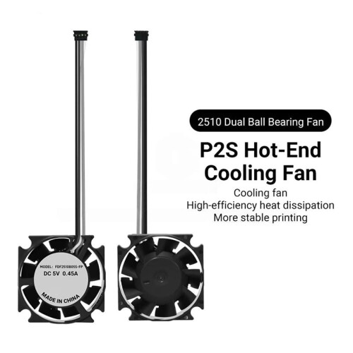 Hot End-Ventilator voor  P2S 3D-Printer, Vervangende Koelventilator 5V 0,45A 15000 Tpm 2