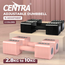 (Pink) Centra Pair Adjustable Dumbbells 2.8kg-10kg Gym