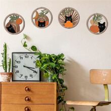 1 Ensemble/4 Pièces de Décoration Murale en Bois, Style Bohème, Mobilier Artisanal en Bois 2D, Idéal pour la Maison