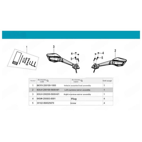 Motorcycle Rear View Mirror Rearview Mirror Assembly for  675SR CF650SR Motorcycle Reverse Mirror Left 1