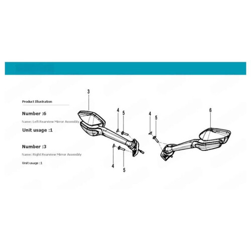 Motorcycle Rear View Mirror Rearview Mirror Assembly for  450SR CF450SR SR450 Motorcycle Accessories Left 1