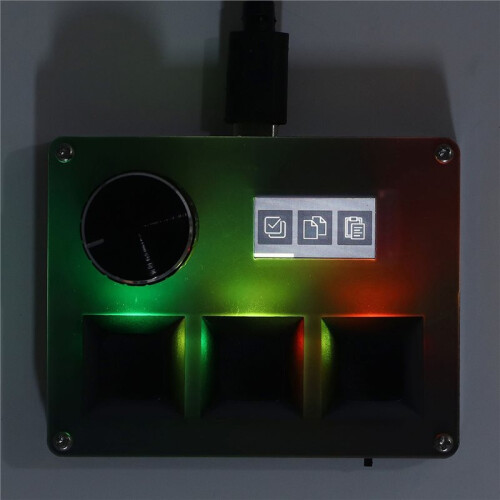 3 Keys Small Keyboard with Knob,RGB Backlit Macro Pad,0.96" Color LCD Screen,Programmable Gaming Controller for PC 2
