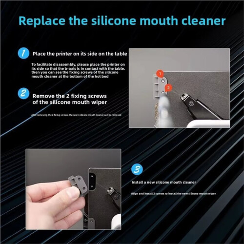 For  A1  Nozzle Wiper Silicone Brush Kit Nozzle Cleaning Tool for  3D Printer Accessories 2