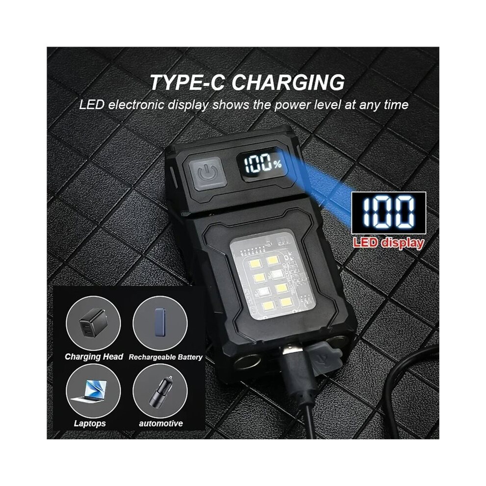 Usb Rechargeable Led Flashlight Portable Magnet Work Light Super Bright Camping Light Cob Emergency Flashlight 4712383065977