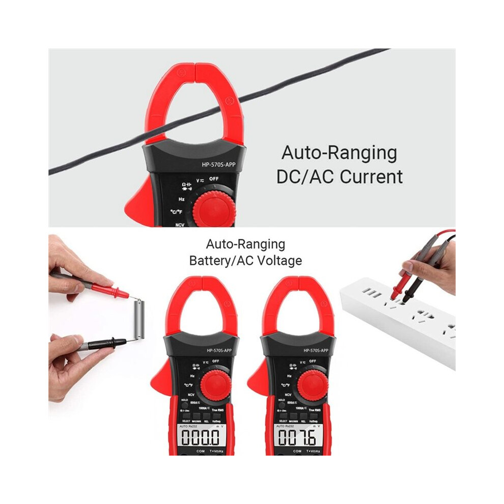 Digital Clamp Multimeter Bt-570S-App 6000 Counts Clamp Meter Backlit Continuity For Ac Voltage Current 6031300683581