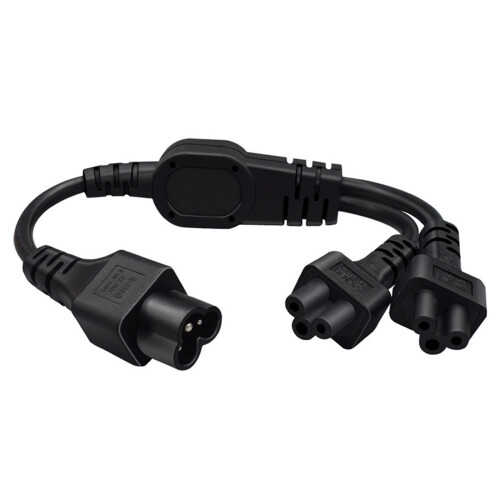 2-Wege-Stromverteilerkabel C6-Stecker auf doppelte C5-Buchsen