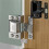 Hydraulic No-Drill Glass Hinge for Wine Showcase Bookcase Cabinet Silver 2