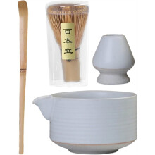 1 Set di Scatola Regalo In Ceramica Matcha con Cucchiaio e Ciotola, Macinatura e Spazzolatura del Tè di Lusso
