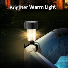 Cadre Lumineux Solaire pour Piscine, Décoration de Clôture au , Lampes LED Étanches pour Bord de Piscine Extérieure, Lot de 6